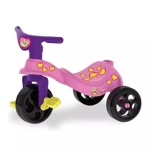 Triciclo Infantil Fofinha Com Empurrador Rosa E Roxo Xalingo